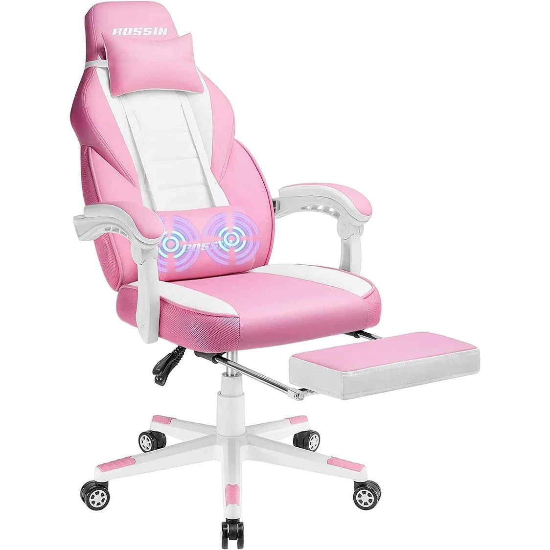 BOSSIN Chaise de gaming style racing, chaise de gamer grande et haute 300 lb à dossier haut chaise informatique