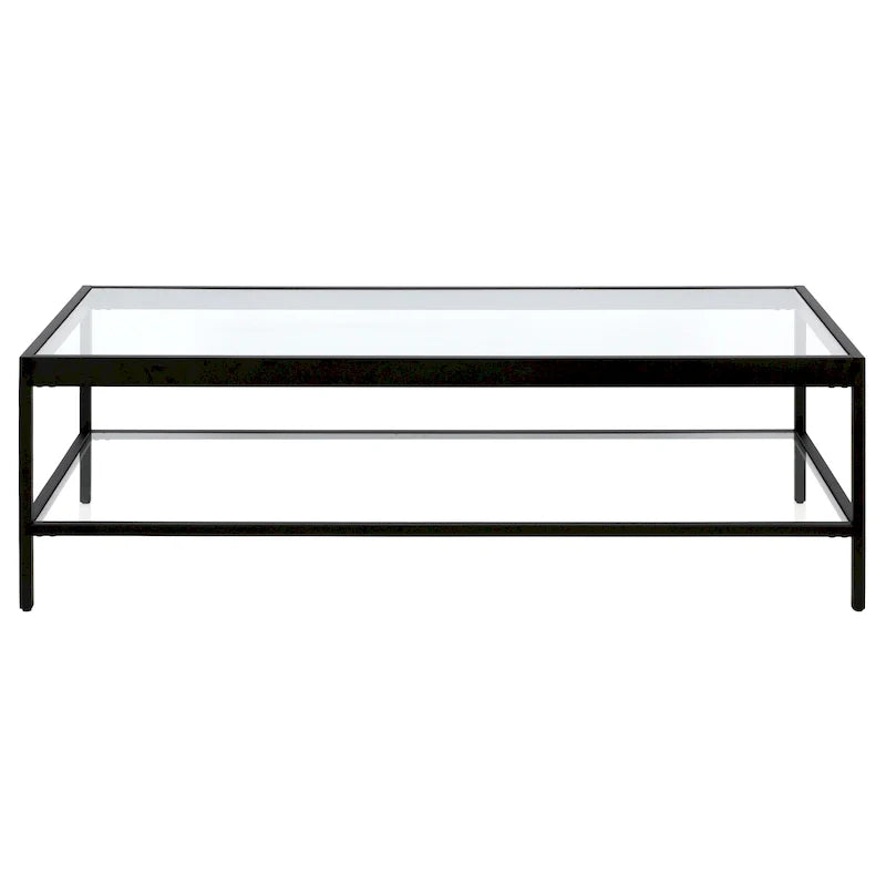 Table basse Alexis en métal et verre