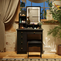 Ensemble coiffeuse table de maquillage avec lumière LED & miroir & tabouret
