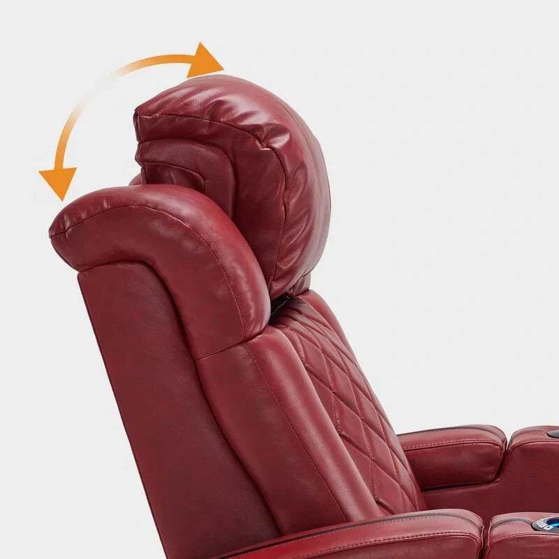 MCombo Fauteuil inclinable électrique avec appui-tête réglable, siège de home cinéma double moteur avec port USB, cuir respirant HTS411