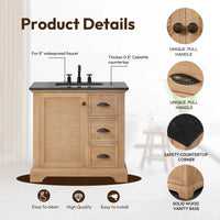 Hervas Meuble-lavabo avec dessus en marbre naturel sans miroir