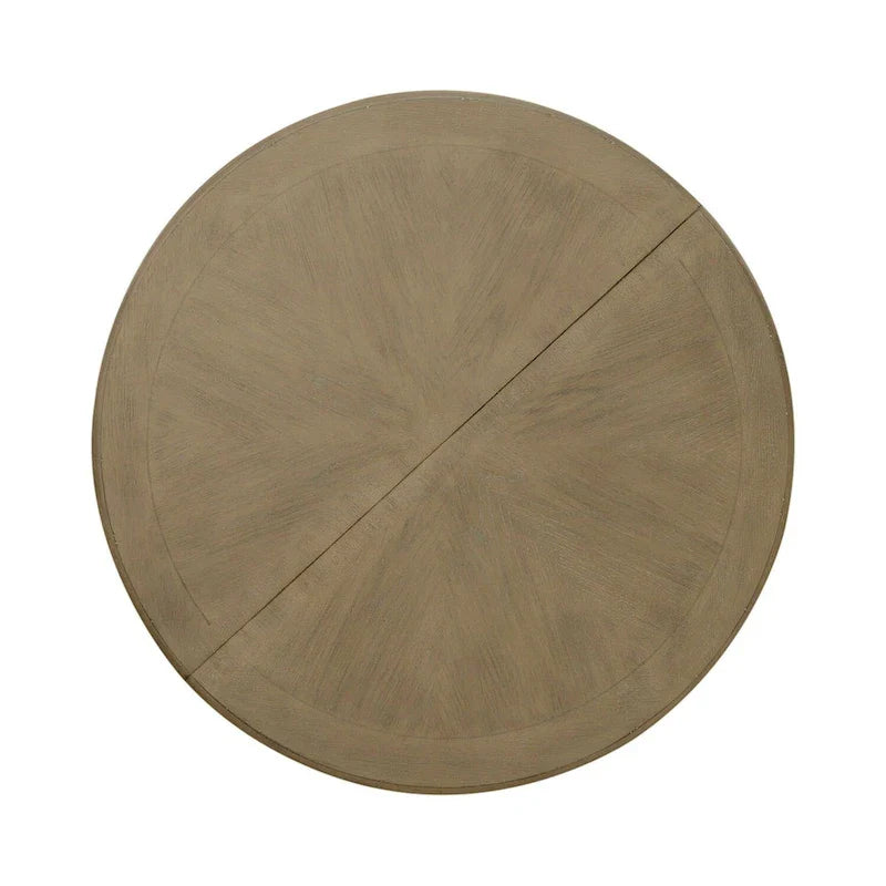Table à dîner ronde sur pied Magnolia Manor avec rallonges escamotables - 2 finitions