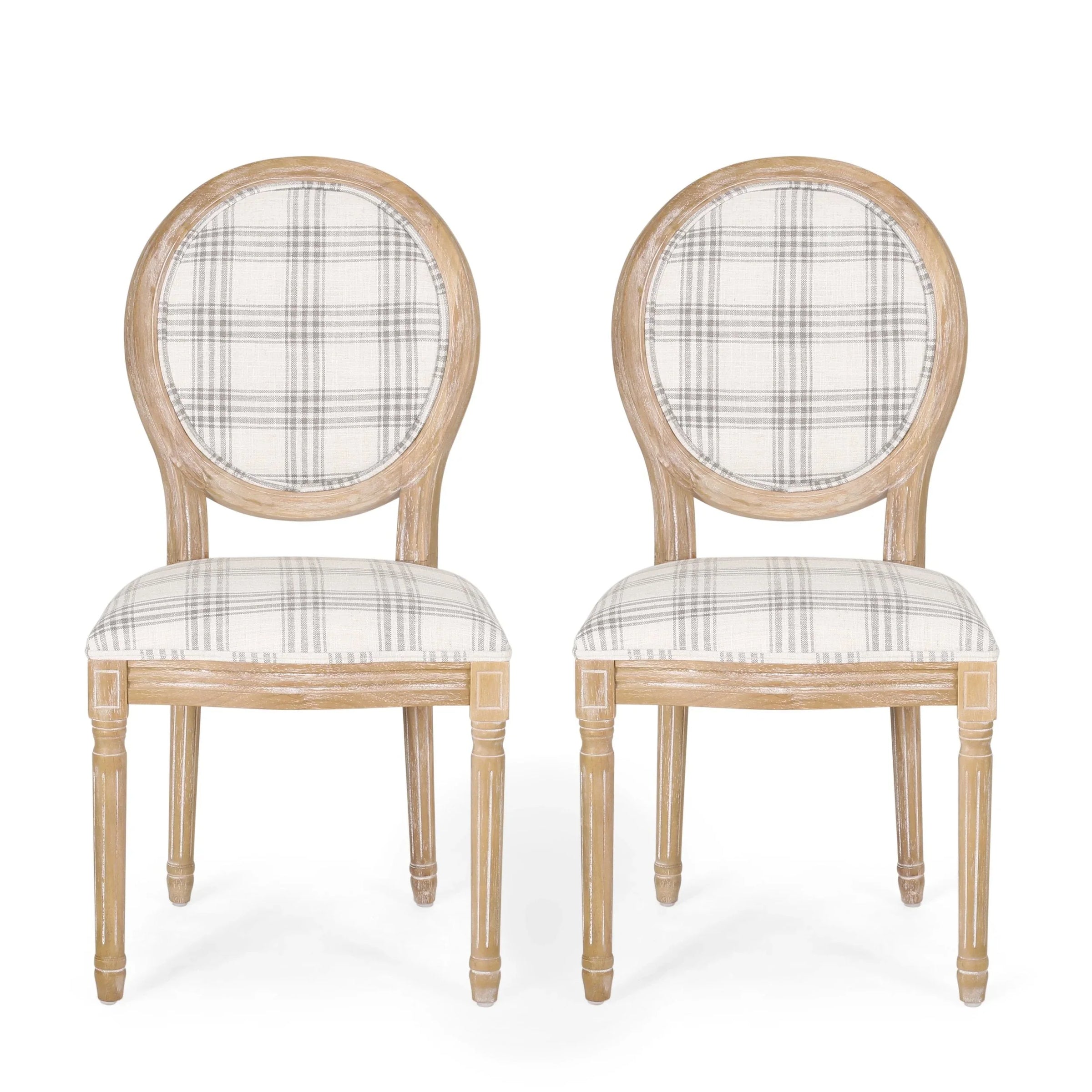 Chaises de salle à manger en tissu de style campagnard français - NH419413