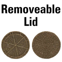 Table d'appoint avec panier de rangement en osier tressé à la main Household Essentials - 17,0 L x 17,0 l x 19,0 H