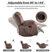 Fauteuil Inclinable à Bascule de Massage Manuel Pivotant 360° avec Chaleur et Vibration