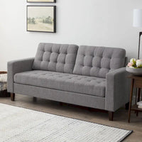 Canapé Brookside Brynn 76 po. avec accoudoirs carrés en similicuir/velours/tissu