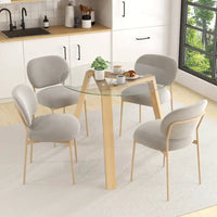 Table de salle à manger ronde en verre Costway 36" pour 4 personnes avec plateau en verre trempé - Voir détails