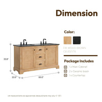 Hervas Meuble-lavabo avec dessus en marbre naturel sans miroir