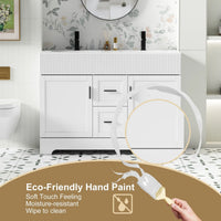 Wavy Line Ensemble meuble-lavabo de salle de bain 30/36/48 avec vasque & robinet