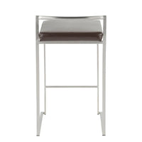 Tabouret de comptoir Silver Orchid Forrest en acier inoxydable empilable et entièrement soudé (lot de 2)