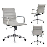 Chaise de bureau à dossier cannelé LUXMOD pour ordinateur et télétravail