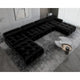 Canapé d'angle modulable noir en velours