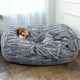 Grand canapé pouf de 7 pieds pour adultes - Luxe fausse fourrure