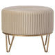 Tabouret pouf rond en velours surélevé avec base dorée épingle à cheveux