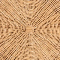 Table d'appoint Avalon en rotin naturel - Table en osier tressé à la main avec base à jupe, style côtier pour salon ou couloir