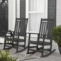 Ensemble de 2 chaises berçantes d'extérieur à dossier haut Vrakae pour tous les temps