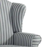 Lot de 2 fauteuils d'appoint à oreilles traditionnels rembourrés