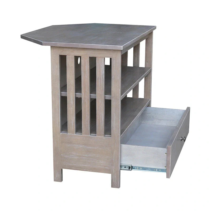 Meuble TV d'angle en bois massif de style Mission
