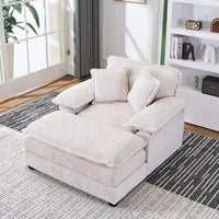 Fauteuil surdimensionné 56,9 W avec repose-pieds, fauteuil de lecture pour chambre à coucher, canapé-lit paresseux, canapé inclinable simple et moderne surdimensionné