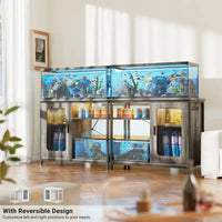 Meuble pour aquarium de 75 à 110 litres avec prises de courant et éclairage LED