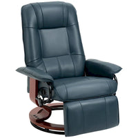 Fauteuil Inclinable HomCom en Similicuir Réglable Manuel à Base Pivotante avec Repose-Pieds Confortable et Relaxant