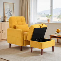 Fauteuil de salon moderne UIXE avec pouf de rangement et dossier réglable
