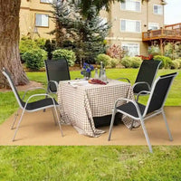 Lot de 4 chaises de salle à manger empilables avec accoudoirs pour patio - 73,7 x 54,6 x 90,2 cm (L x l x H)
