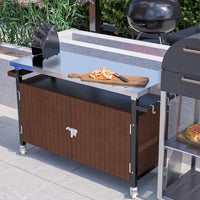 Chariot de barbecue extérieur avec plateau en acier inoxydable (sans tabouret)