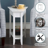 Table d'appoint d'angle American Heritage avec étagère de Convenience Concepts