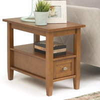 WYNDENHALL Norfolk Table d'appoint étroite de style transitionnel rectangulaire en bois massif, 35,5 cm de large – 35,5 cm de large