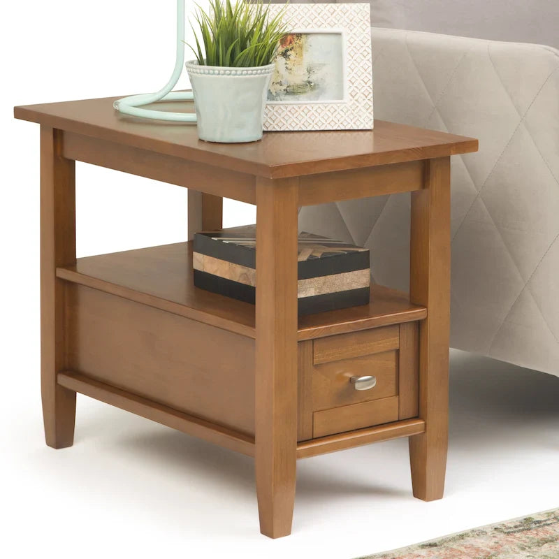 WYNDENHALL Norfolk Table d'appoint étroite de style transitionnel rectangulaire en bois massif, 35,5 cm de large – 35,5 cm de large