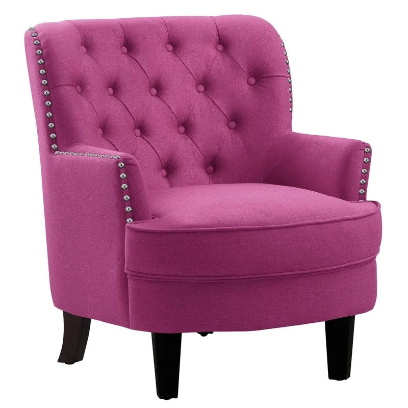 Moser Bay Mignon fauteuil d'appoint à oreilles capitonné en velours / lin 30 de large