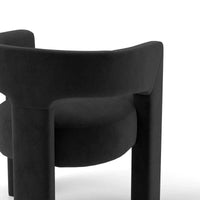 SEYNAR Chaise de salle à manger moderne glam en velours rembourrée, chaise d'appoint à dossier ouvert, lot de 6