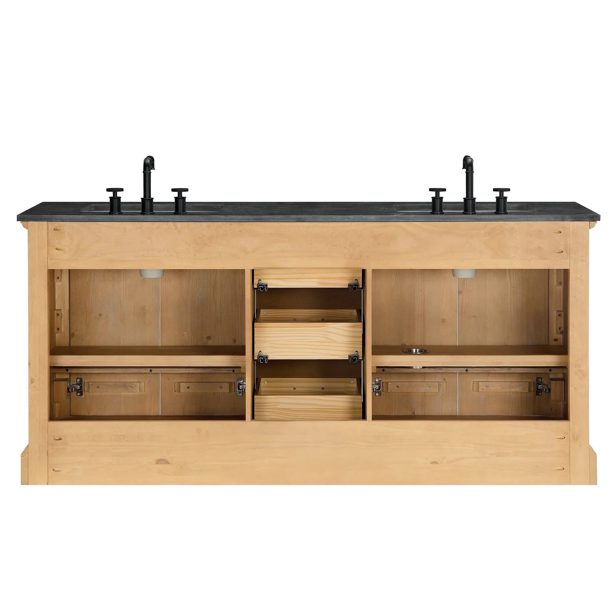 Hervas Meuble-lavabo avec dessus en marbre naturel sans miroir