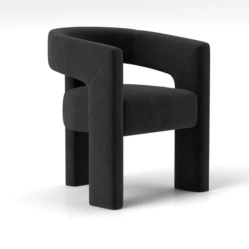 SEYNAR Chaise de salle à manger moderne glam en velours rembourrée, chaise d'appoint à dossier ouvert, lot de 6
