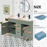 Wavy Line Ensemble meuble-lavabo de salle de bain 30/36/48 avec vasque & robinet