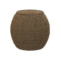 Table d'appoint avec panier de rangement en osier tressé à la main Household Essentials - 17,0 L x 17,0 l x 19,0 H