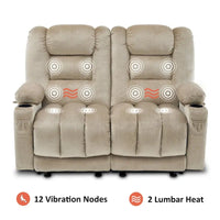 Causeuse Inclinable Électrique MCombo avec Chaleur et Massage, Tissu PR648