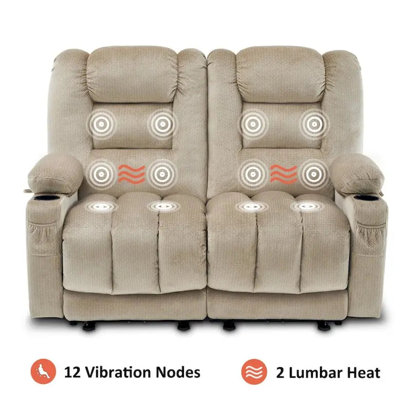 Causeuse Inclinable Électrique MCombo avec Chaleur et Massage, Tissu PR648