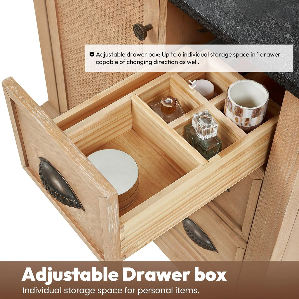 Hervas Meuble-lavabo avec dessus en marbre naturel sans miroir