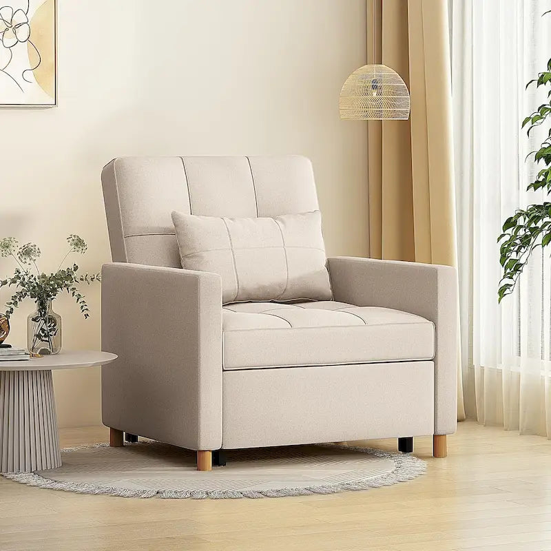 AECOJOY - Fauteuil convertible 3 en 1 avec coussin et dossier inclinable