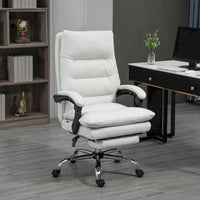 Vinsetto Chaise de bureau de massage inclinable chauffante à vibration en microfibre