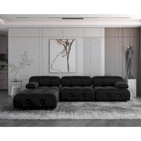 Canapé d'angle modulable noir en velours