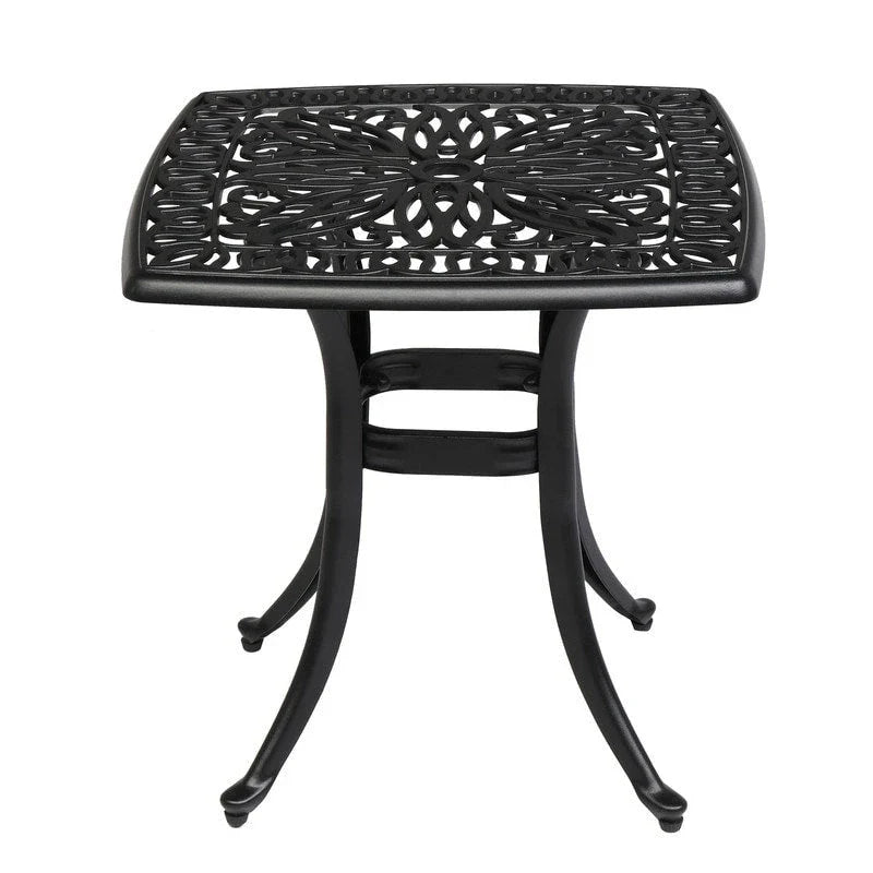 Patio 21 Table de salle à manger en fonte d'aluminium avec trou pour parasol