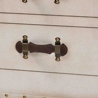 Table d'appoint/Malle de rangement en toile effet vieilli Laura