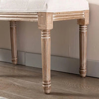 Banc de siège ottoman rectangulaire capitonné extra-long 48 po - Beige