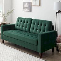 Canapé Brookside Brynn 76 po. avec accoudoirs carrés en similicuir/velours/tissu
