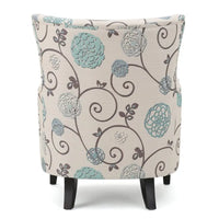 Fauteuil rembourré à dossier haut avec pieds en bois Modern Retro 30.25 pour le salon