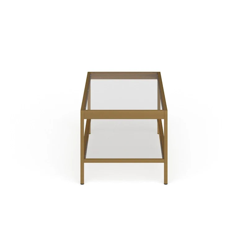 Table basse Alexis en métal et verre