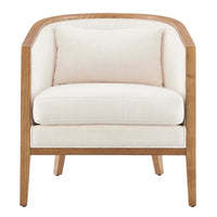 Fauteuil d'appoint en lin et rotin Tillman